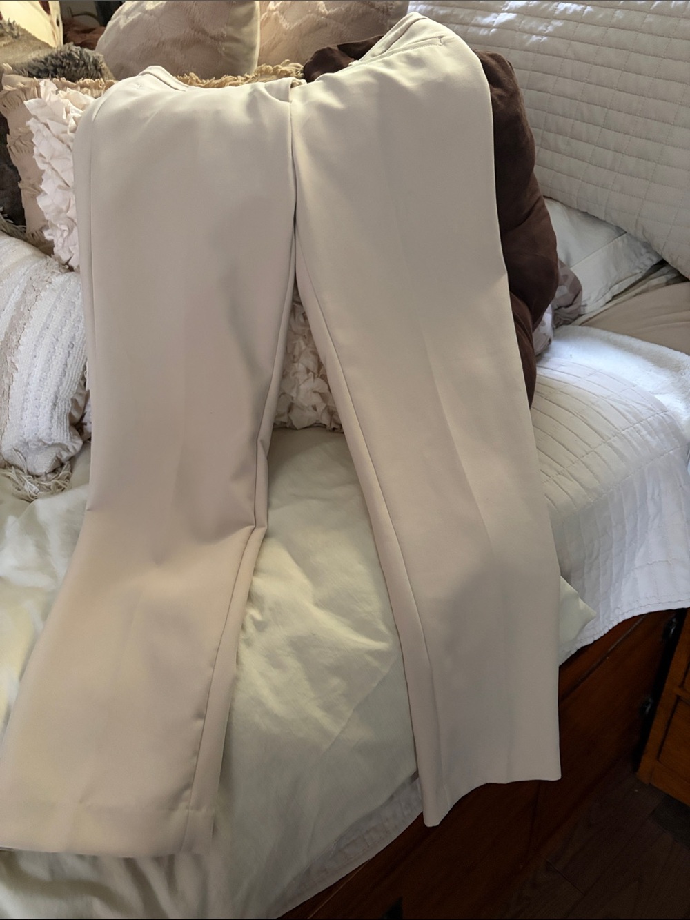 Cynthia Rowley Cream Flare Dress Pants